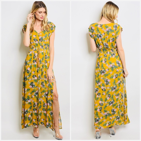 Dresses & Skirts - LAST 3 SML‼️ - Mustard print floral maxi - Dress Dresses & Skirts - LAST 3 SML‼️ - Mustard print floral maxi - Dress
